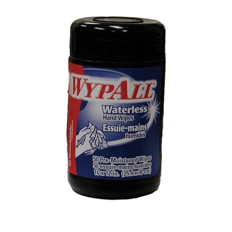 Wypall Waterless Hand Wipes, 50 Count Dispenser Tub, 8 Tubs per Carton