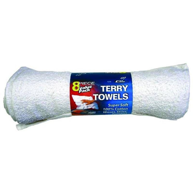 Cotton Terry Cloth Towels, 8 pack