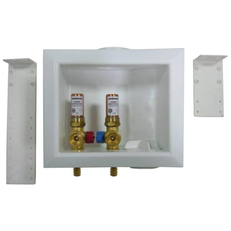 Washing Machine Box, Right Outlet With Hammer Arrester, 1/2" PEX