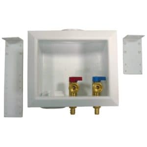 Washing Machine Box, Left Outlet Without Hammer Arrester, 1/2" PEX