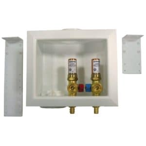 Washing Machine Box, Left Outlet With Hammer Arrester, 1/2" PEX