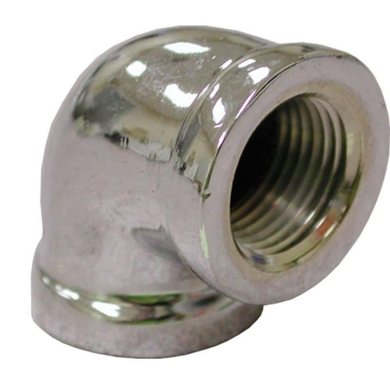 3/8" 90 Chrome Plated Bronze Elbow, Lead Free