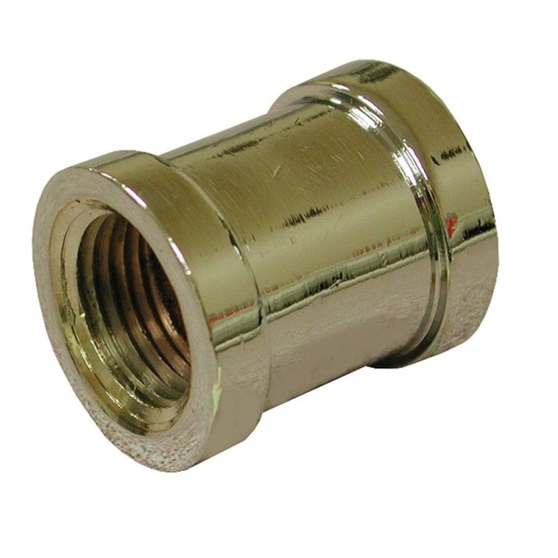 1/2" Chrome Plated Bronze Coupling, Lead Free