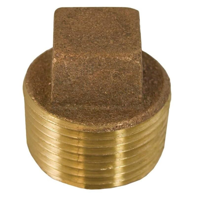 1-1/4" Bronze Corded Square Head Plug, Lead Free