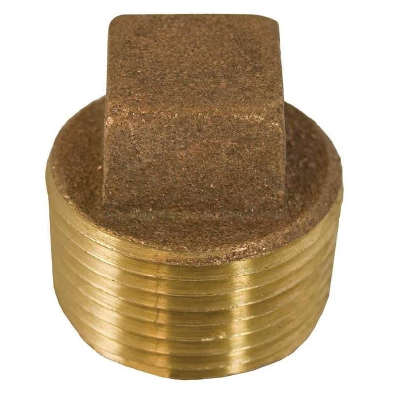 1-1/2" Bronze Corded Square Head Plug, Lead Free
