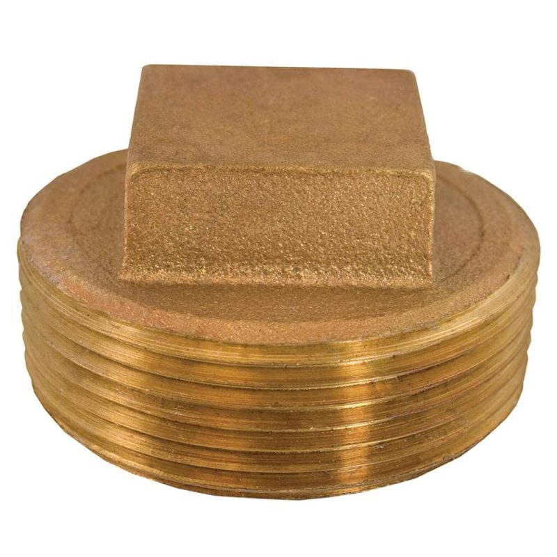 2" Bronze Corded Square Head Plug, Lead Free