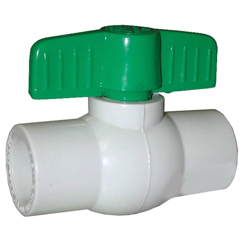 1/2" PVC Ball Valve, Solvent Ends