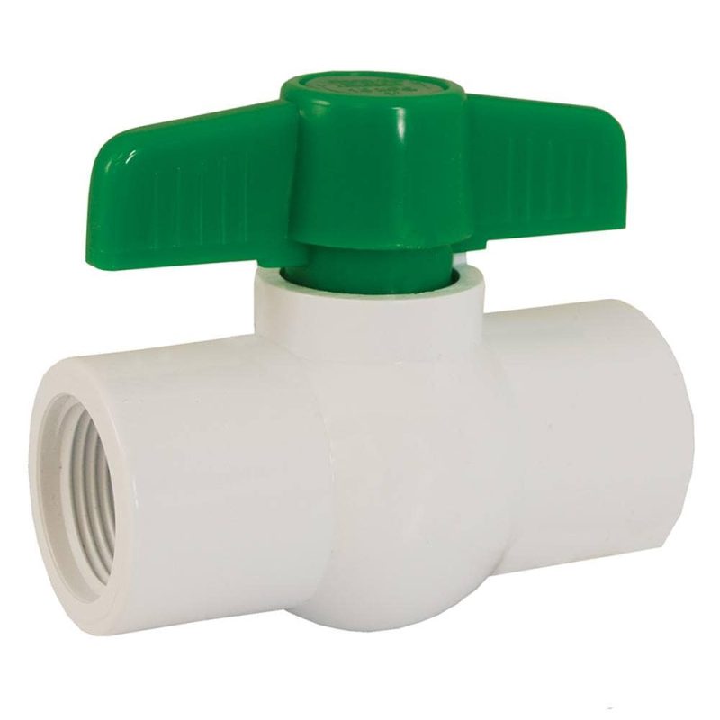 1/2" PVC Ball Valve, Threaded Ends