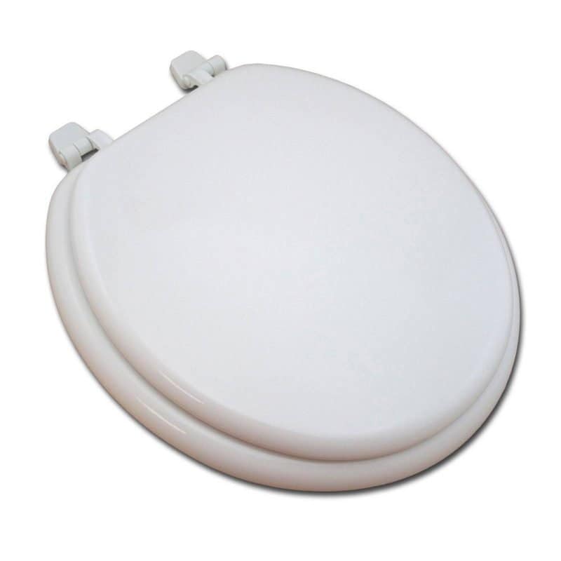 Standard Molded Wood Seat, White, Round Closed Front with Cover