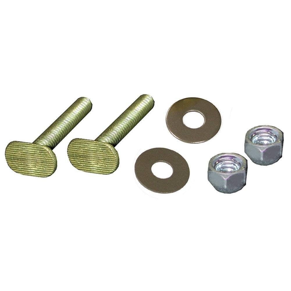 50 Pairs of 1/4" x 2-1/4" Brass Plated Closet Bolts with Zinc Plated Round Washers and Acorn Nuts, Bagged in Pairs