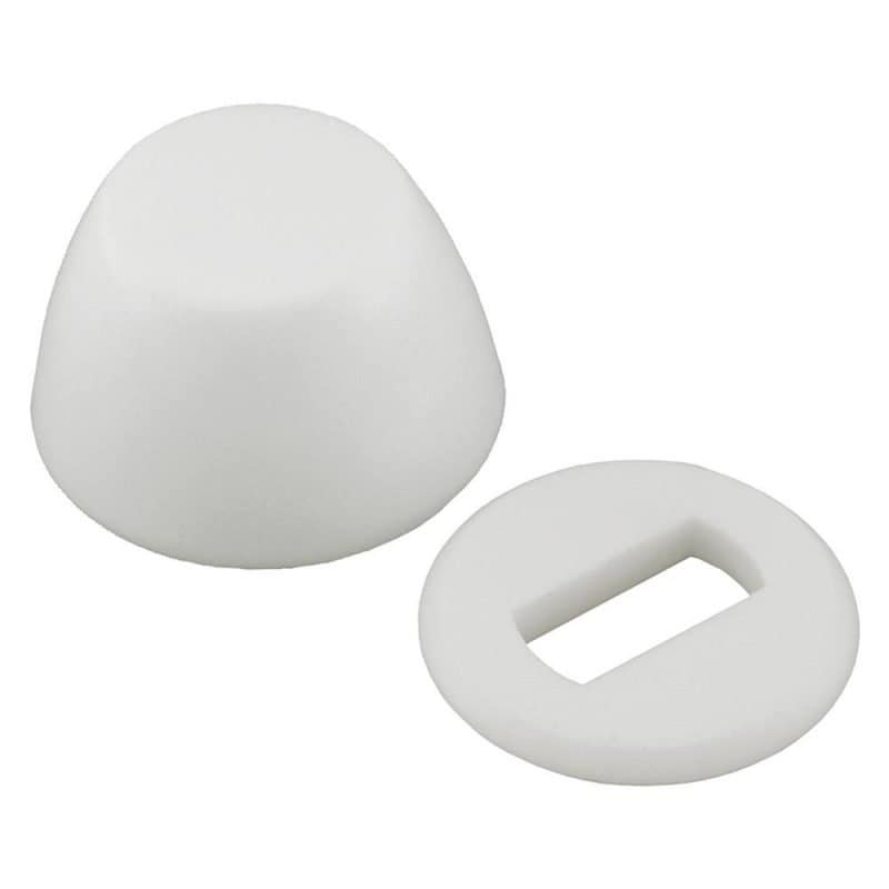 Bulk Pack of White Round Closet Bolt Caps with Washer, 100 pcs. of Each