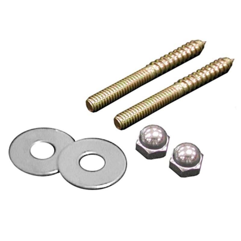50 Pairs of 1/4" x 3-1/2" Brass Closet Screws with Round Washers and Nuts, Bagged in Pairs