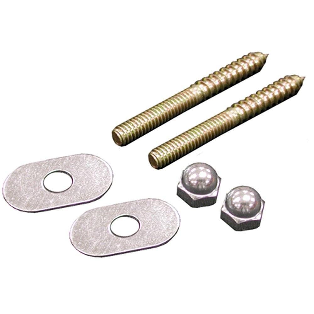50 Pairs of 1/4" x 3-1/2" Brass Closet Screws with Oval Washers and Nuts, Bagged in Pairs