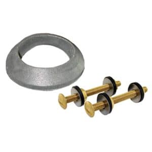 5/16" x 3" Tank to Bowl Bolt Set with Gasket, Brass Plated Bolt and Hex Nut, 25 Pairs, Bagged