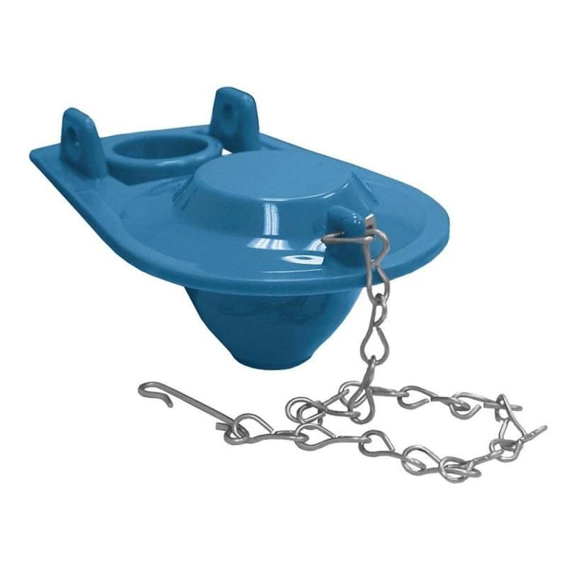 Carded Blue Vinyl Fit-All Flapper with 9" Stainless Steel Chain and Hook