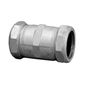 1/2" IPS Malleable Iron Compression Coupling, Long Pattern, 3-3/8" Body Length