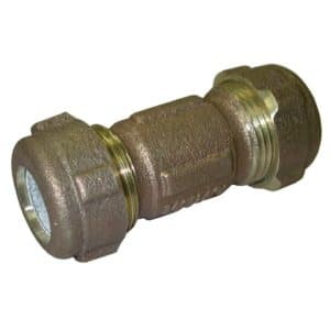 1/2" CTS 3/8" IPS Bronze Compression Coupling, Lead Free