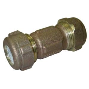 1" CTS 3/4" IPS Bronze Compression Coupling, Lead Free
