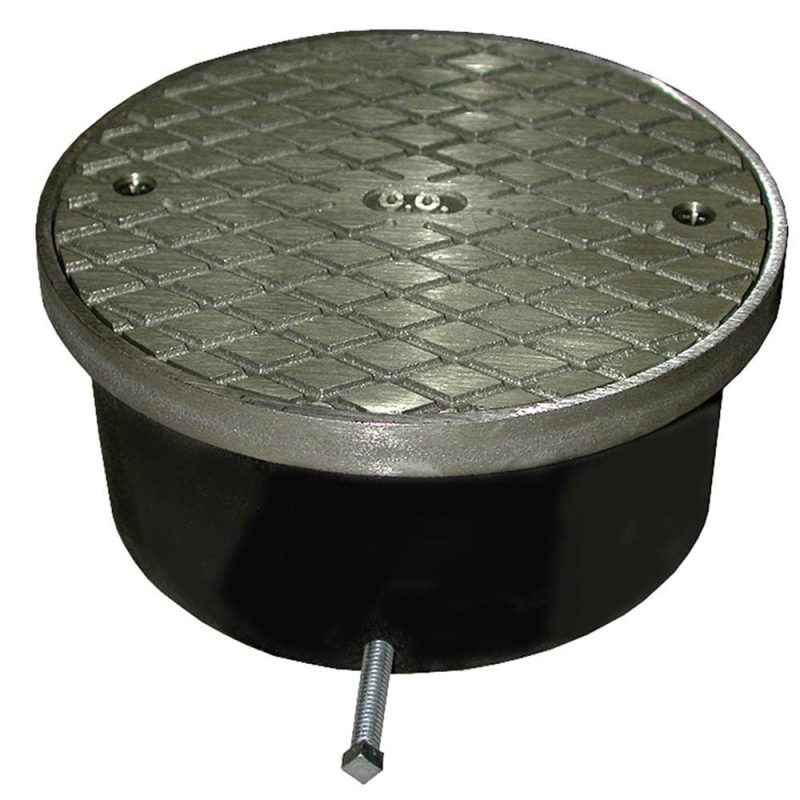 4" Adjustable Access Cover with 6-1/2" Nickel Bronze Cover with Ring - 2-5/8" Height and 5-5/16" Inside CO