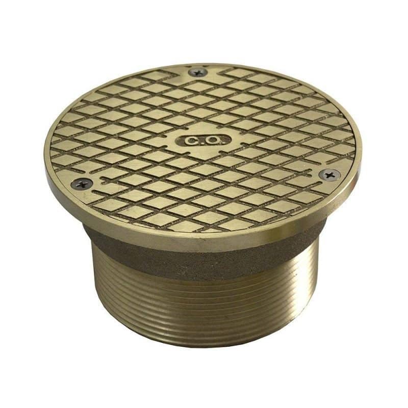 3-1/2" Metal Heavy Duty Cleanout Spud with 5" Nickel Bronze Round Cover