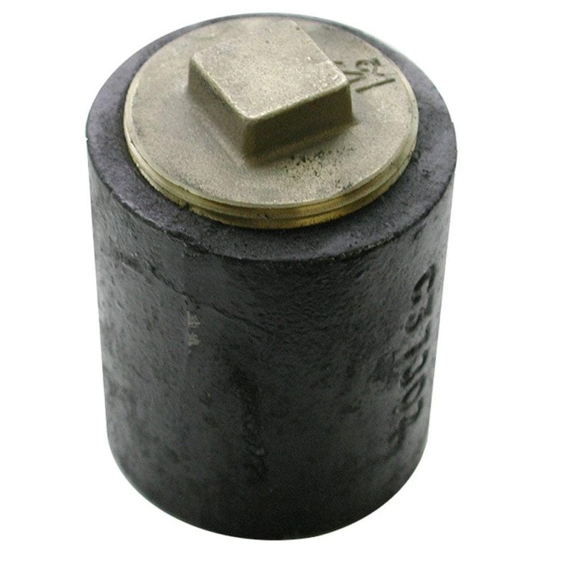 4" Plain End Cast Iron Cleanout-Short Pattern with 3" Raised Head Southern Code Plug - 3" Height