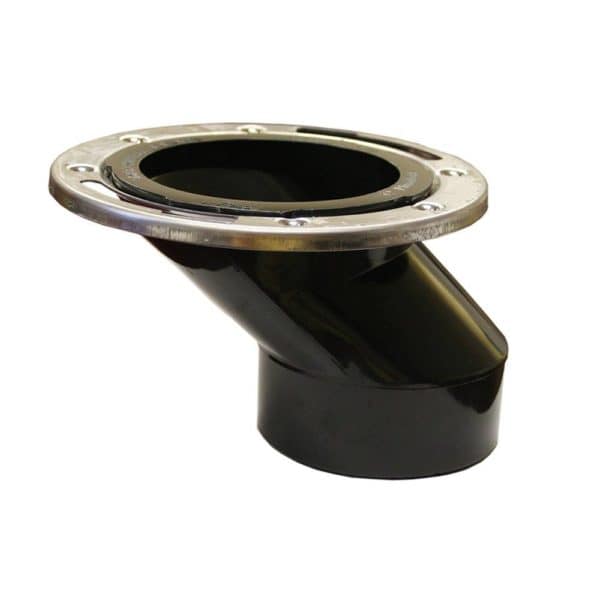 3" x 4" Offset Plumbfit ABS Closet Flange with Stainless Steel Ring