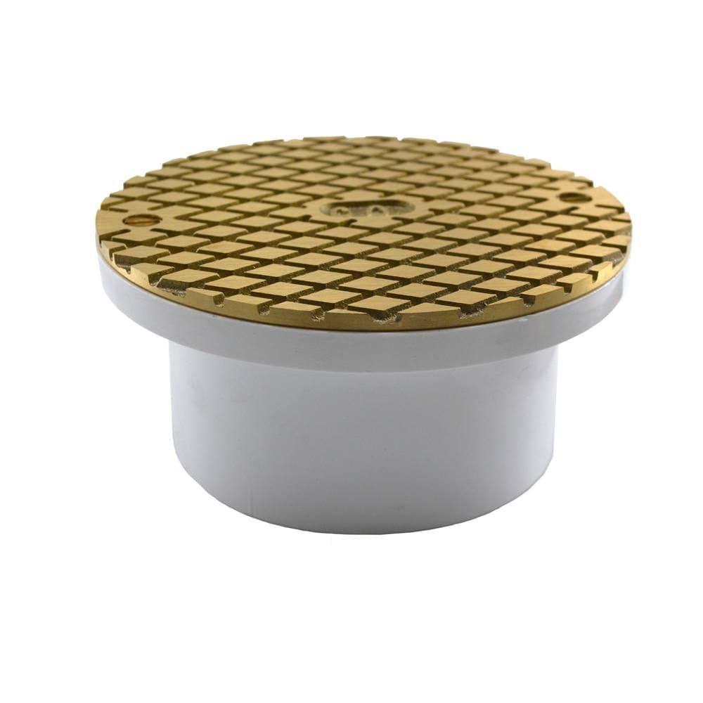 3" x 4" PVC General Purpose Access Fitting with 5" Polished Brass Cover