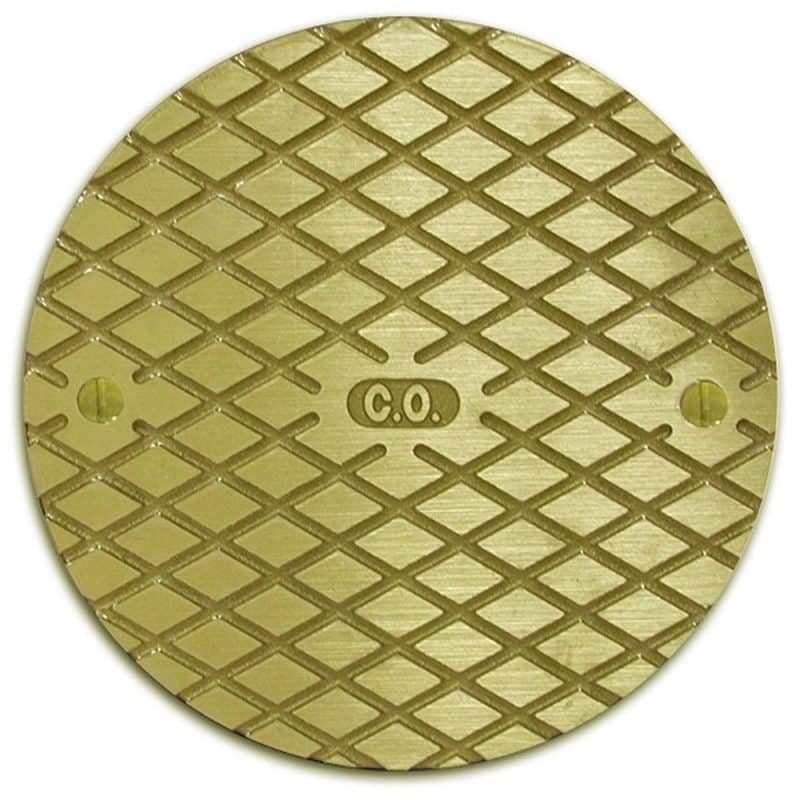 6" Polished Brass Round Cast Cleanout Cover