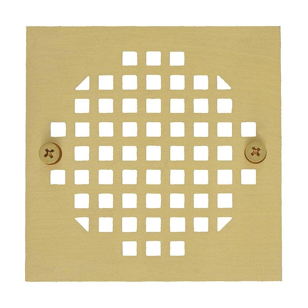 4" Polished Brass Square Cast Coverall Strainer