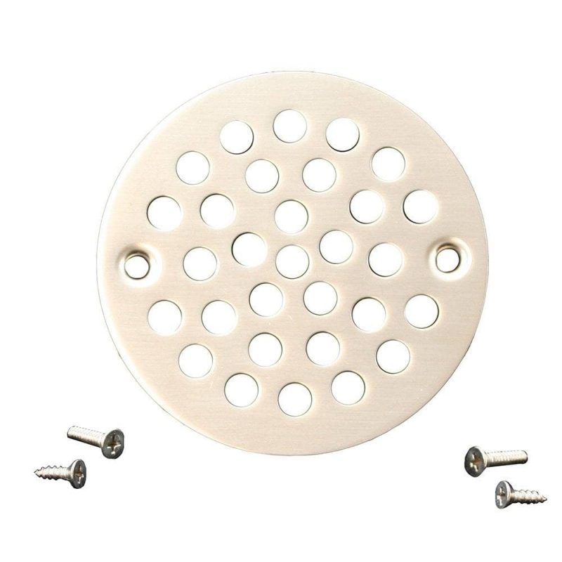 4" Satin Nickel Round Cast Coverall Strainer