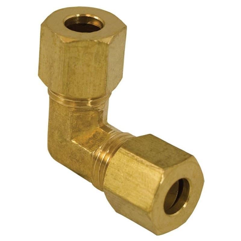 1/4" 90 Brass Compression Elbow, Lead Free