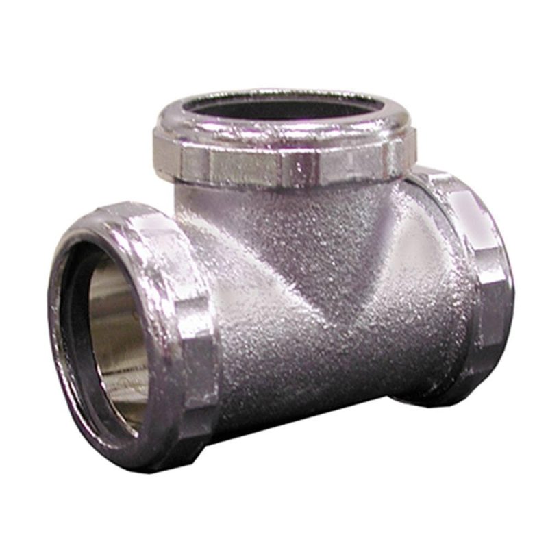 1/2" x 1/2" x 1/2" Chrome Plated Slip Joint Tee