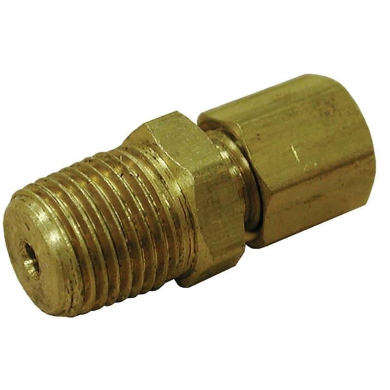 1/4" x 1/2" Brass Compression x Male Connector, Lead Free