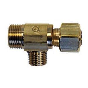 3/8" x 3/8" x 3/8" Brass Compression Easy Connect Tee, Female x Male x Male, Lead Free