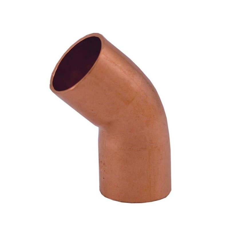 4" 45 Wrot/ACR Solder Joint Copper Elbow