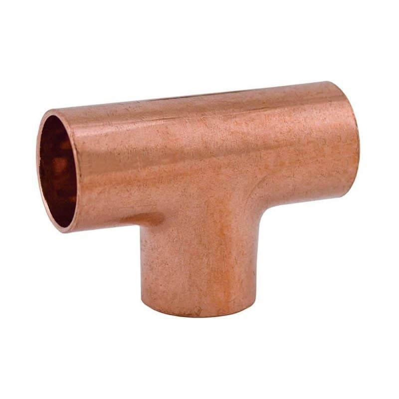 1/2" x 1/2" x 1/8" Wrot/ACR Solder Joint Copper Tee