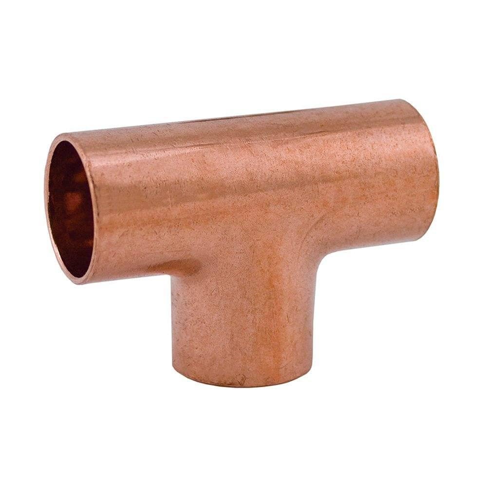 2" x 2" x 1-1/4" Wrot/ACR Solder Joint Copper Tee