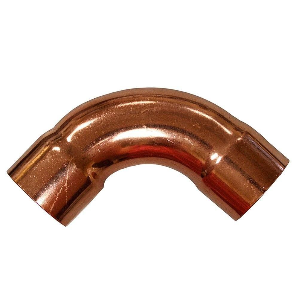 1/2" 90 Wrot/ACR Solder Joint Copper Long Turn Ell