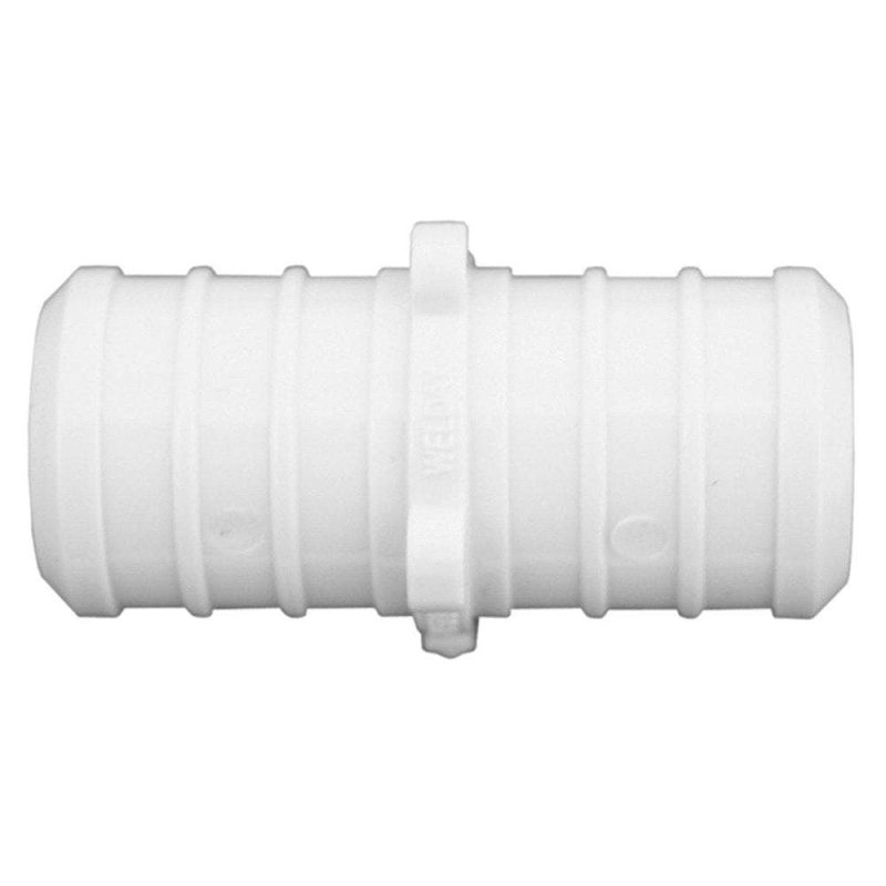 3/4" Plastic White PEX Coupling, Lead Free