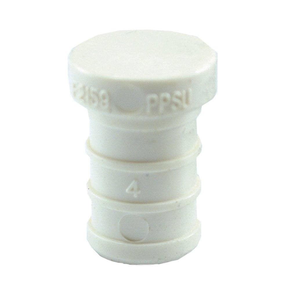 1/2" Plastic White PEX Plug, Lead Free