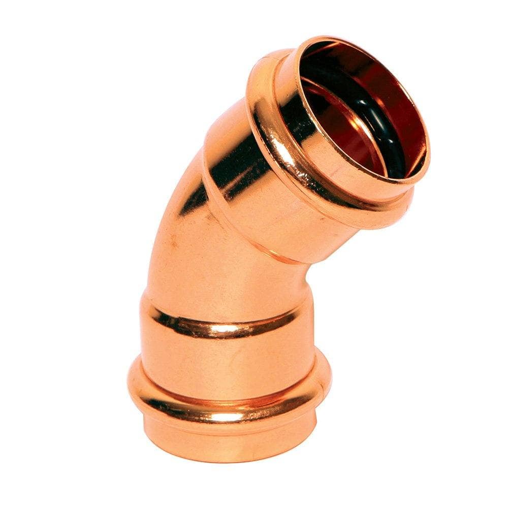 1-1/4" x 1-1/4" Copper Press 45 Elbow