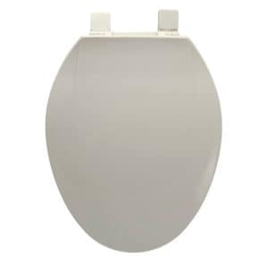 Standard Plastic Seat, White, Elongated Open Front with Cover