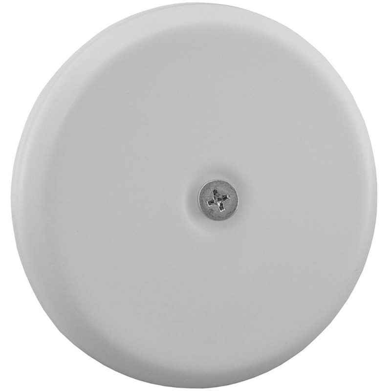 5-1/4" White High Impact Plastic Cleanout Cover Plate, Flat Design