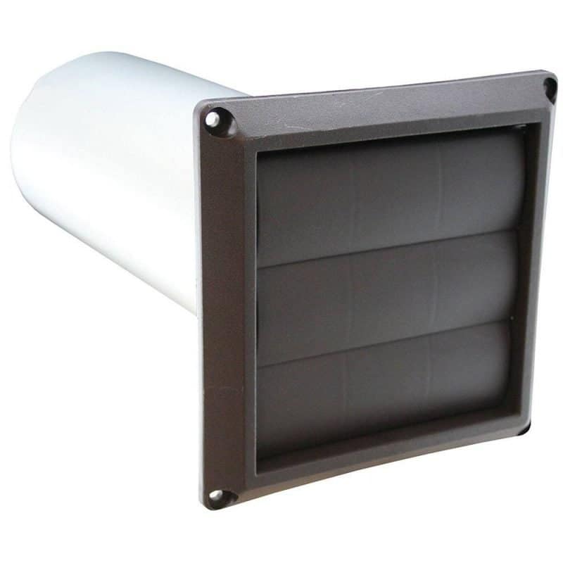 4" Louvered Dryer Vent Hood Assembly, Brown Hood