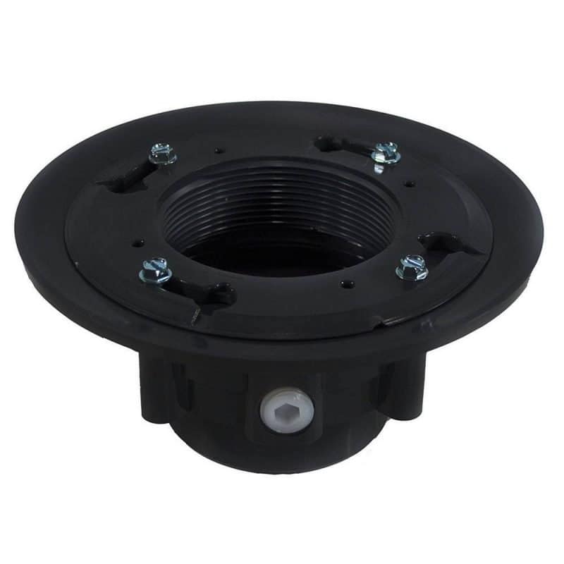 2" x 3" PVC Heavy Duty Drain Base with Clamping Ring and Primer Tap, for 3-1/2" Spud