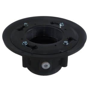 3" x 4" PVC Heavy Duty Drain Base with Clamping Ring and Primer Tap, for 3" Spud