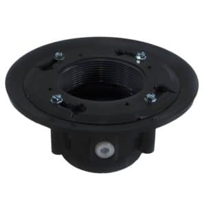 3" x 4" PVC Heavy Duty Drain Base with Clamping Ring and Primer Tap, for 3-1/2" Spud