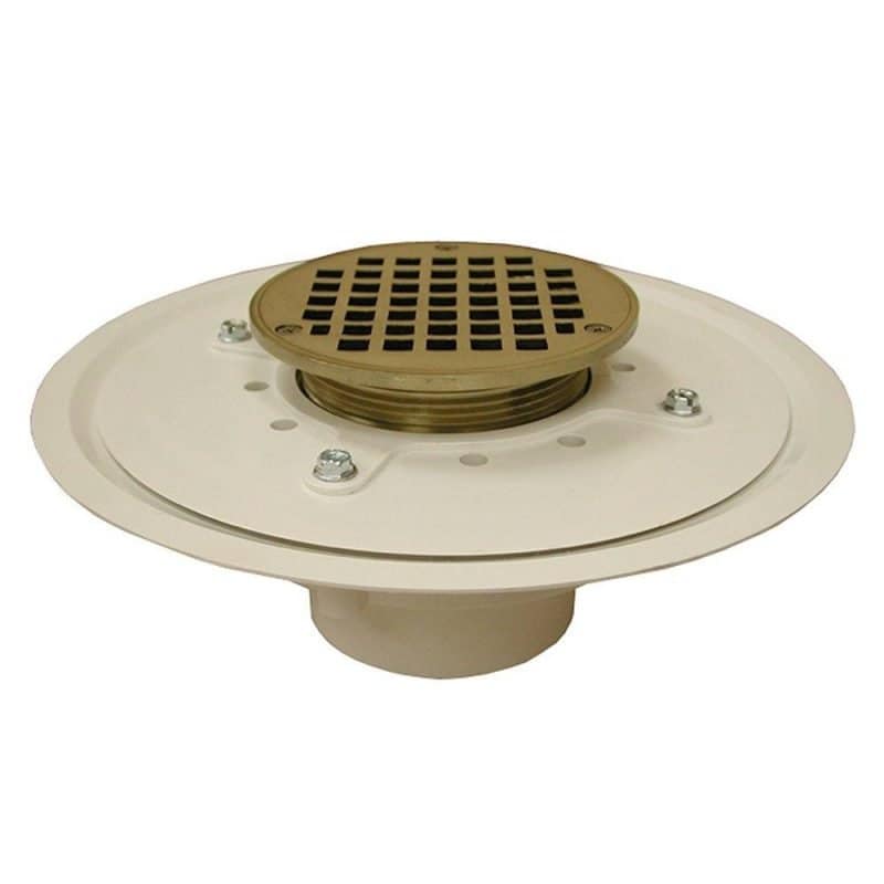 3" Heavy Duty PVC Drain Base with 3-1/2" Metal Spud and 5" Nickel Bronze Strainer