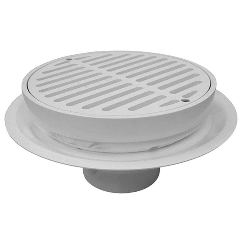 3" Heavy Duty Traffic PVC Floor Drain with Full Plastic Grate and Ring