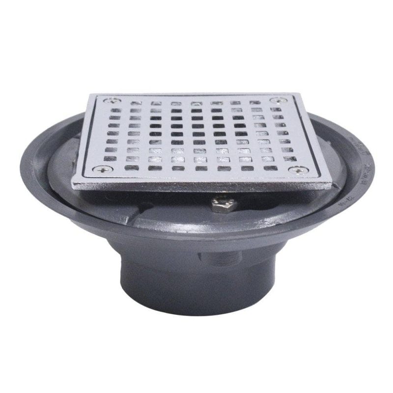 2" x 3" Shower Drain with 2" Brass Spud and 4-1/4" Chrome Plated Strainer